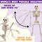 24 Inch Halloween Posable Skeleton with LED Red Glowing Eyes, 2FT Realistic